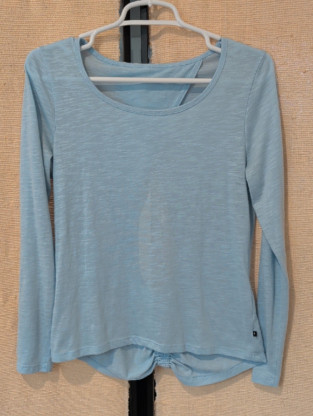 Marika Pale Blue Long-Sleeve Scoop Neck Top